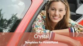  Presentation with sexy santa woman red - Colorful theme enhanced with woman in red convertible car backdrop and a coral colored foreground