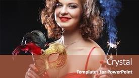  Presentation with flute - Theme enhanced with red dress at the carnival background and a coral colored foreground