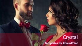  Presentation with bible red rose - Presentation featuring woman in red holding rose background and a violet colored foreground