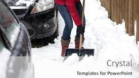  Presentation with cleaning - Presentation theme with woman-in-red-jacket background and a white colored foreground