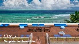  Presentation with red - Slides with woman-in-red-striped-one background and a tawny brown colored foreground