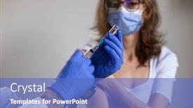  Presentation with risk - PPT theme consisting of woman-in-risk-group-getting background and a teal colored foreground