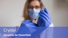  Presentation with coronavirus - PPT layouts enhanced with woman-in-risk-group-getting background and a cobalt blue colored foreground