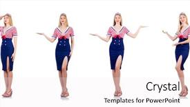  Presentation with marine - Cool new theme with woman in sailor costume - marine backdrop and a white colored foreground