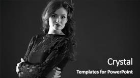  Presentation with retro - Slide deck featuring woman in shades of grey background and a  colored foreground