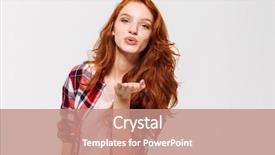  Presentation with kiss - Cool new slide deck with woman in shirt sends air backdrop and a coral colored foreground