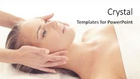  Presentation with recreation - PPT theme featuring woman in spa recreation energy background and a white colored foreground