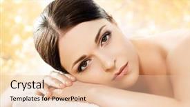  Presentation with young sing woman singing young - PPT layouts featuring woman in spa salon massage background and a lemonade colored foreground