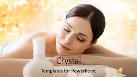  Presentation with traditional medicine medicine - PPT theme enhanced with woman in spa salon massage background and a coral colored foreground