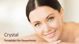  Presentation with spa salon - Colorful PPT theme enhanced with woman in spa salon backdrop and a lemonade colored foreground