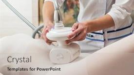  Presentation with lpg - Beautiful slide deck featuring woman-in-special-white-suit backdrop and a soft green colored foreground