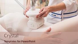  Presentation with lpg - Slides featuring woman-in-special-white-suit background and a coral colored foreground