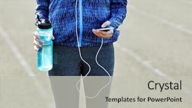  Presentation with disability sports - Slide deck with woman in sports clothes background and a light gray colored foreground