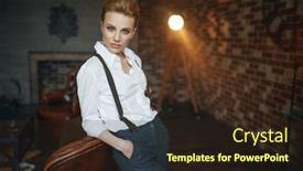  Presentation with gangster - Presentation having woman in strict clothes gangster style mafia background and a wine colored foreground