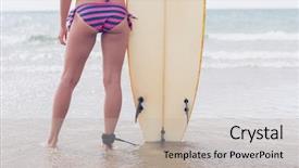  Presentation with low angle view of hockey - PPT layouts with colorful juggle balls - soccer player with ball over background and a ocean colored foreground