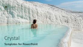  Presentation with amazing - Beautiful slide set featuring woman-in-sunglasses-bathing backdrop and a light blue colored foreground
