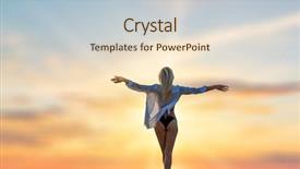  Presentation with being a single woman - Colorful slide deck enhanced with woman in swiming suit posing backdrop and a lemonade colored foreground