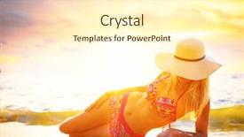  Presentation with being a single woman - Presentation theme featuring woman in swiming suit posing background and a cream colored foreground