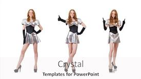  Presentation with tech - Presentation design enhanced with woman in tech concept isolated on white background and a white colored foreground