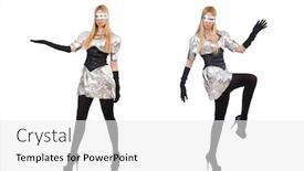  Presentation with tech - Beautiful PPT layouts featuring woman-in-tech-concept-isolated backdrop and a white colored foreground