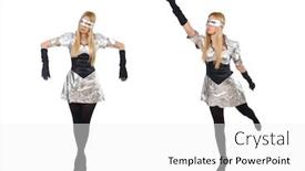  Presentation with tech - Presentation design featuring woman-in-tech-concept-isolated background and a white colored foreground