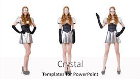  Presentation with tech - Amazing theme having woman-in-tech-concept-isolated backdrop and a sky blue colored foreground