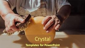  Presentation with further - PPT theme enhanced with woman-in-the-cheese-industry background and a tawny brown colored foreground