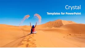  Presentation with morocco - Presentation theme having woman-in-the-desert-threw background and a teal colored foreground