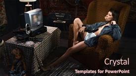  Presentation with carpet - Slide set enhanced with woman-in-the-interior background and a wine colored foreground