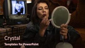  Presentation with carpet - PPT layouts with woman-in-the-interior background and a wine colored foreground