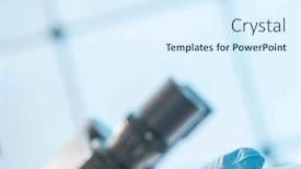  Presentation with lab - Presentation design consisting of woman-in-the-laboratory-holds background and a sky blue colored foreground