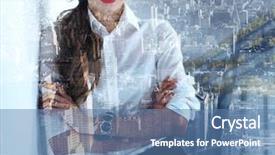  Presentation with modern - Amazing theme having woman in the office double backdrop and a teal colored foreground