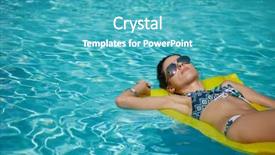  Presentation with mattress - PPT layouts featuring woman in the pool floats background and a teal colored foreground
