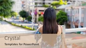  Presentation with taipei - PPT theme with woman-in-the-taipei-city background and a  colored foreground