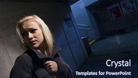  Presentation with tunnel - Cool new slide deck with woman in the tunnel is backdrop and a wine colored foreground