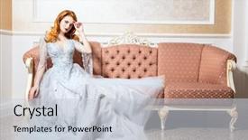  Presentation with elegant wedding - Slide deck featuring woman in the wedding dress background and a lemonade colored foreground