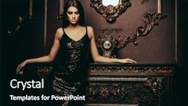  Presentation with black luxury fashion - Presentation theme consisting of woman in tight black dress background and a black colored foreground