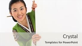  Presentation with korean - Presentation having woman in traditional korean dress background and a  colored foreground