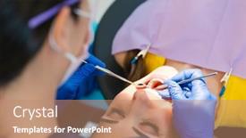  Presentation with treatment - Amazing slide set having woman-in-treatment backdrop and a coral colored foreground