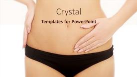  Presentation with slim belly - Theme having woman in underwear touching her slim belly background and a lemonade colored foreground