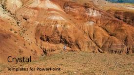  Presentation with mars - Presentation theme featuring woman in valley of mars background and a coral colored foreground