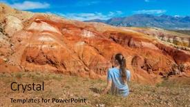  Presentation with mars - Presentation enhanced with woman in valley of mars background and a coral colored foreground