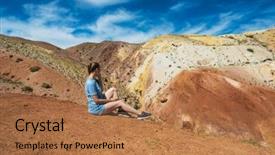  Presentation with mars - Theme enhanced with woman in valley of mars background and a coral colored foreground