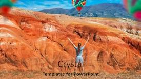  Presentation with mars - Colorful theme enhanced with woman-in-valley-of-mars backdrop and a coral colored foreground