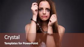  Presentation with violence woman - Colorful presentation theme enhanced with woman in violence and discrimination backdrop and a tawny brown colored foreground