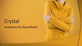  Presentation with calvary religious cross against - Beautiful PPT theme featuring woman in warm cloths standing backdrop and a gold colored foreground