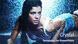  Presentation with rain water - Amazing slides having woman in water studio backdrop and a ocean colored foreground