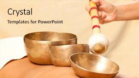  Presentation with singing bowl - PPT theme having setting having a singing bowl background and a lemonade colored foreground