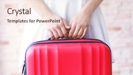  Presentation with red and white festive - Slides consisting of woman in white dress holding background and a lemonade colored foreground