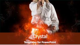  Presentation with black woman - PPT theme enhanced with woman in white kimono background and a crimson colored foreground